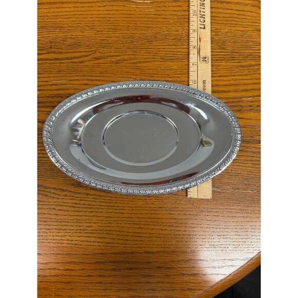Vintage Irvinware Silver Tone 9 Inch Serving Tray Plate Engraved - Picture 2 of 4